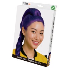 Peluca morada con trenza