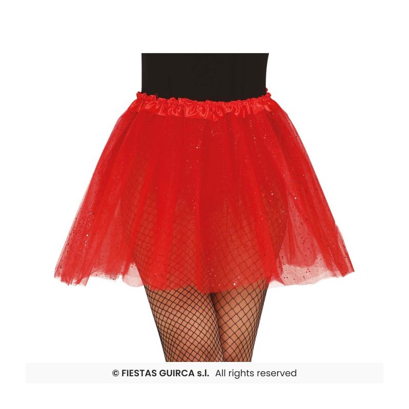 Tutu gliter rojo adulto