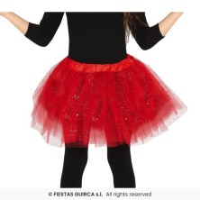 Tutu gliter rojo infantil