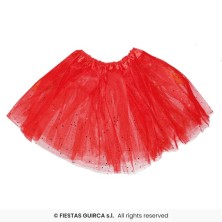 Tutu gliter rojo infantil