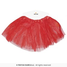 Tutu gliter rojo infantil