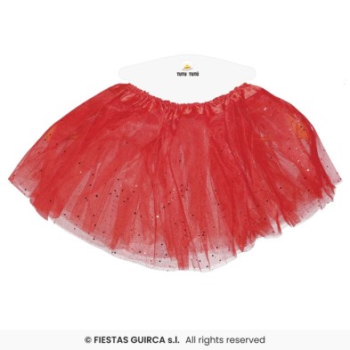 Tutu gliter rojo infantil