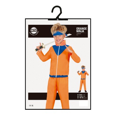 Disfraz ninja naranja infantil