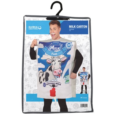 Disfraz de cartón de leche