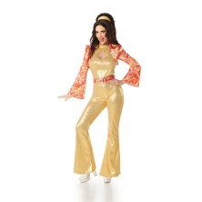 Disfraz de Disco dorado para mujer