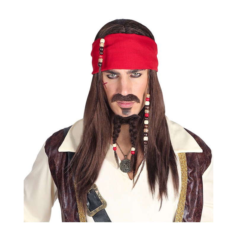 Peluca pirata del caribe