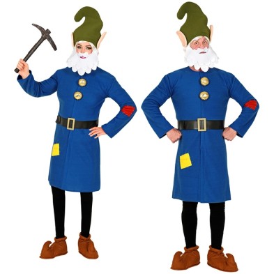 Disfraz gnomo azul para adulto