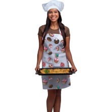 Set delantal y gorro de pastelero adulto