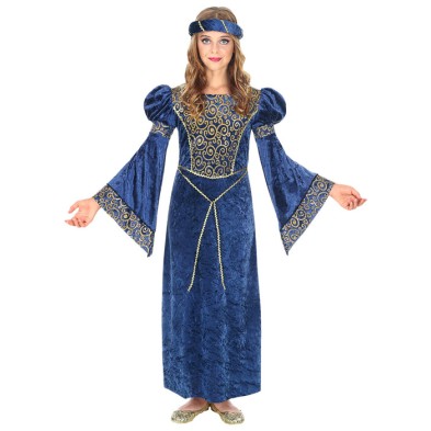 Disfraz de Dama Medieval Azul Infantil