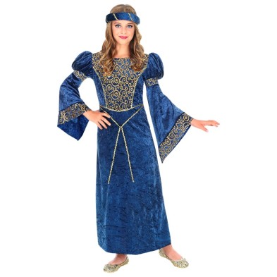 Disfraz de Dama Medieval Azul Infantil