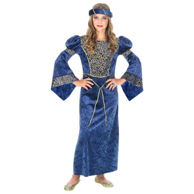 Disfraz de Dama Medieval Azul Infantil