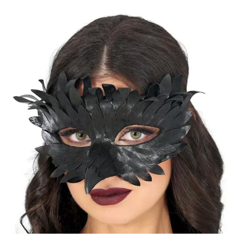 Antifaz de plumas con pico