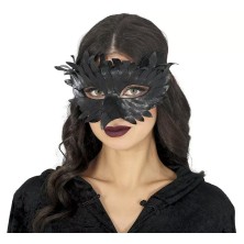 Antifaz de plumas con pico