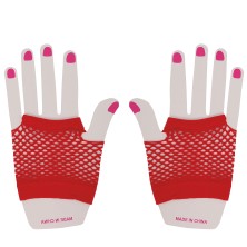 Guantes de malla corto rojos