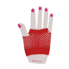 Guantes de malla corto rojos