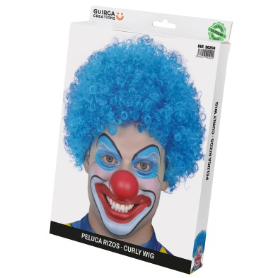 Peluca de rizo Azul