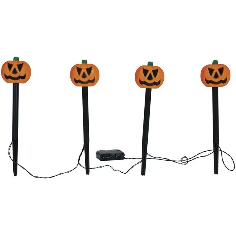 4 Faroles calabazas con luz