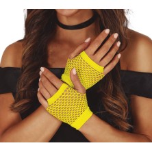 Guantes cortos de malla amarillo neon
