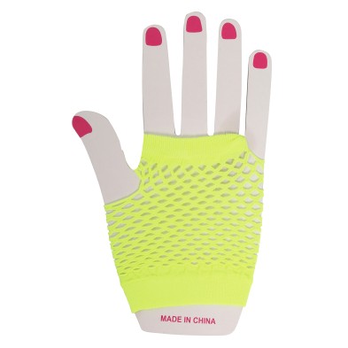 Guantes cortos de malla amarillo neon
