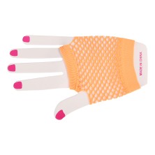 Guantes cortos de malla naranja neón