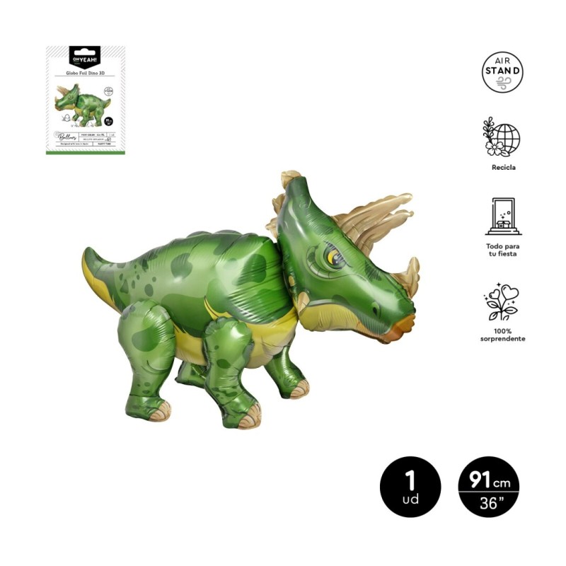 Globo Dinosaurio verde 3D