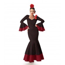 Disfraz de Sevillana negro con lunar blanco