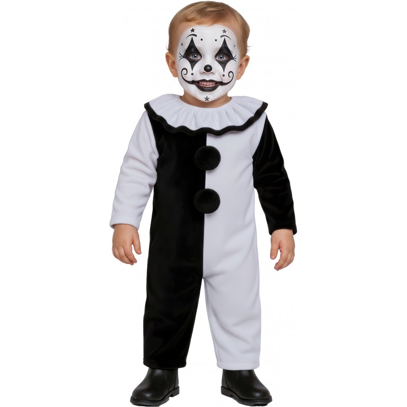 Disfraz de Arlequin blanco y negro bebe