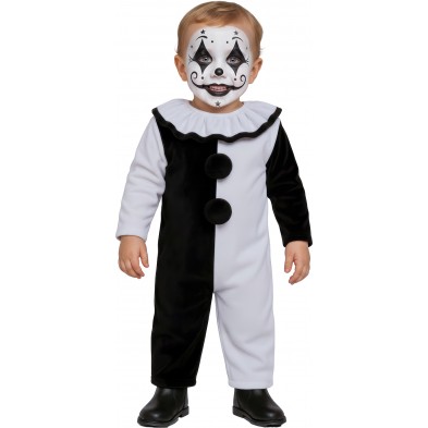 Disfraz de Arlequin blanco y negro bebe