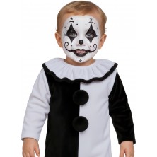 Disfraz de Arlequin blanco y negro bebe