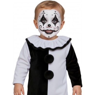 Disfraz de Arlequin blanco y negro bebe