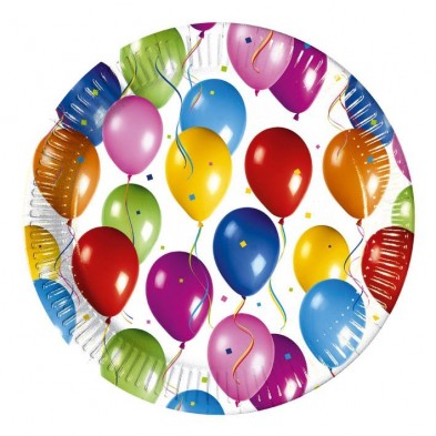 Plato Globos cumpleaños Plato Globos cumpleaños