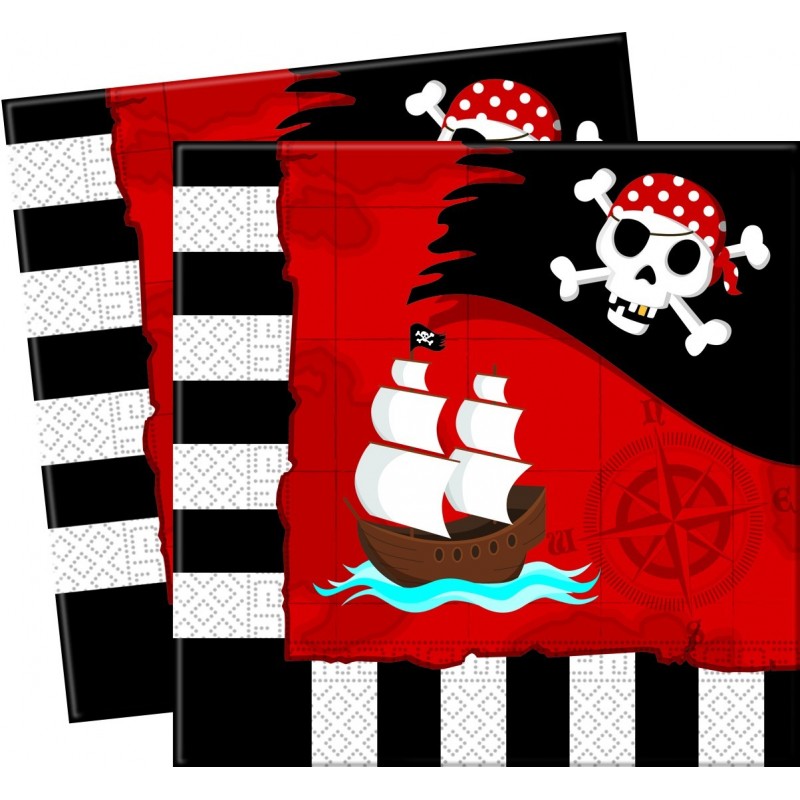 Servilletas de Cumpleaños Piratas