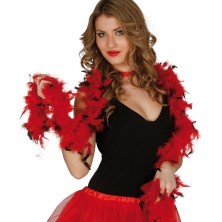 Boa de Plumas roja y negra
