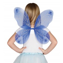 Alas azules de mariposa