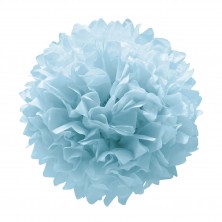 Pompones azules de papel de seda