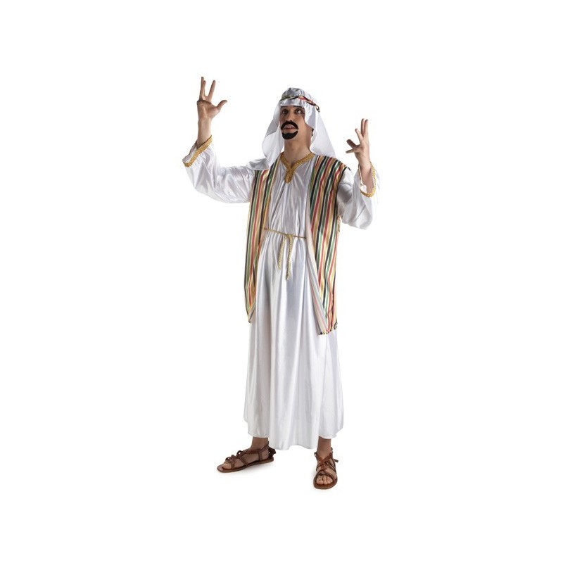 Tradineur - Disfraz de jeque árabe para adulto, 100% poliéster, incluye  tocado y túnica, atuendo de carnaval, Halloween, cosplay