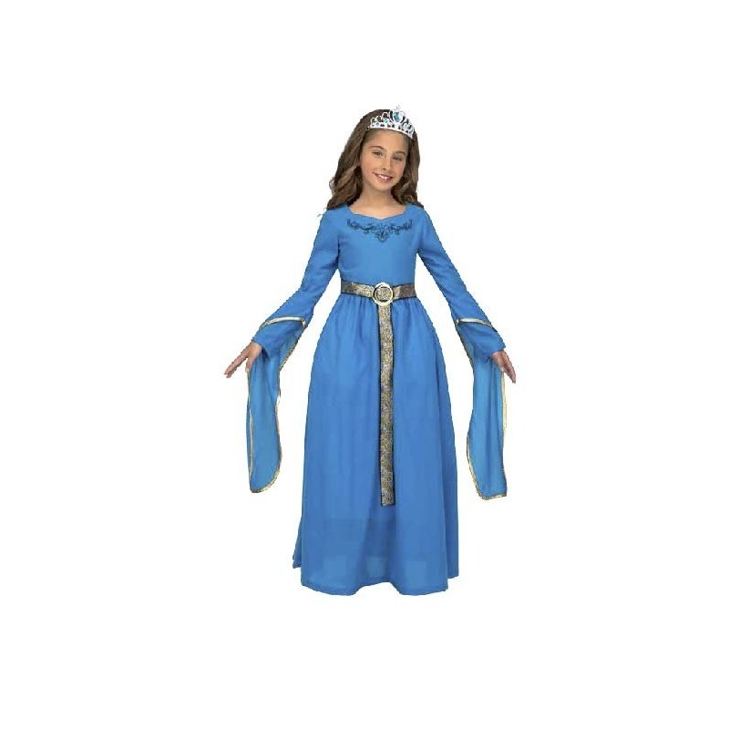 Disfraz de Princesa medieval azul para mujer