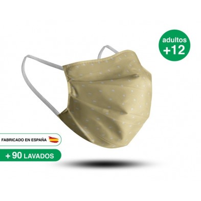Mascarilla Beig con topos Mascarilla Beig con topos