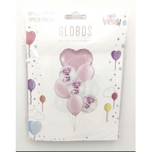 Conjunto de Globos Corazón Rosa