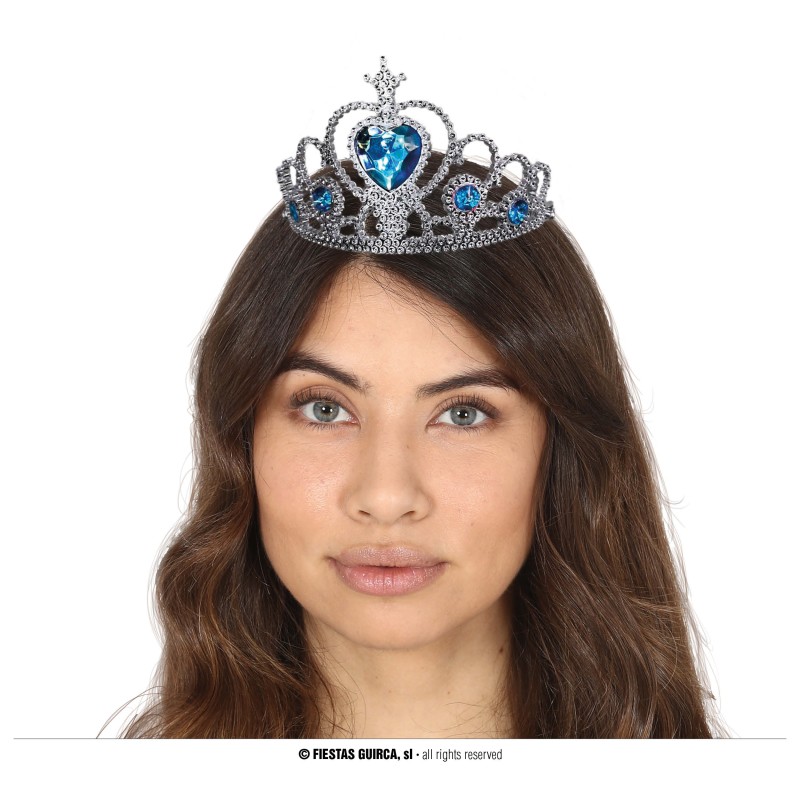 Diadema princesa piedras azules