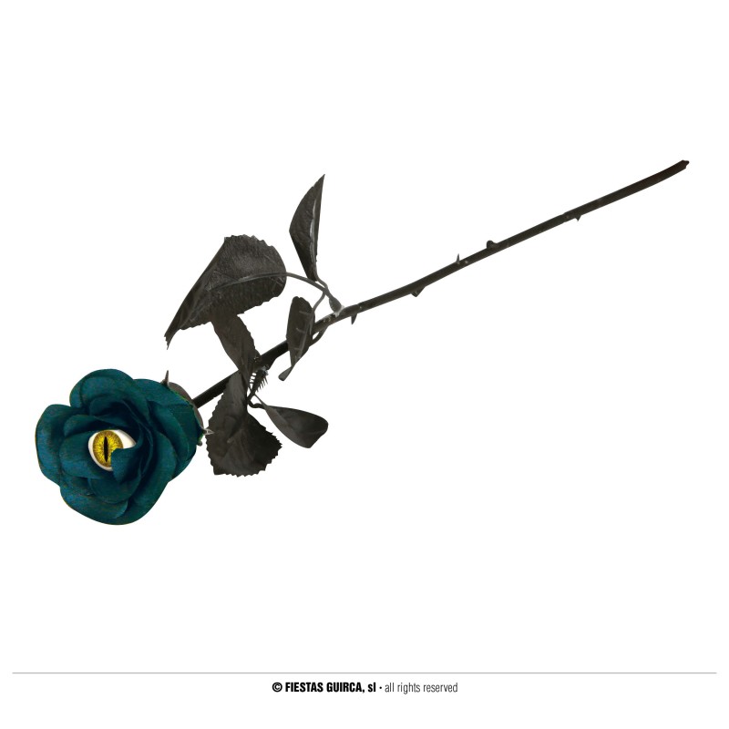 Flor azul y negra con ojo de gato