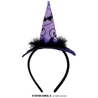 Diadema Mini hat de bruja morado