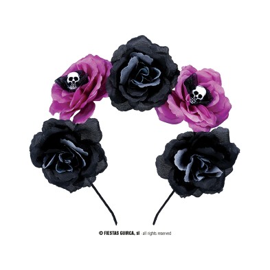 Diadema catrina negras y rosas