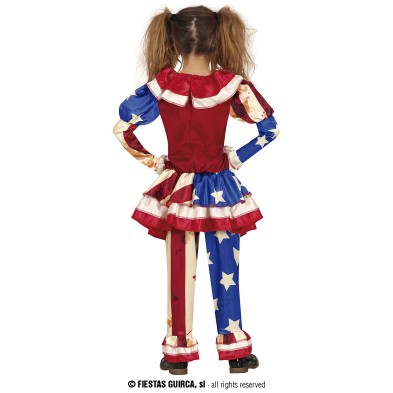 Disfraz de Patriot Clown para niña