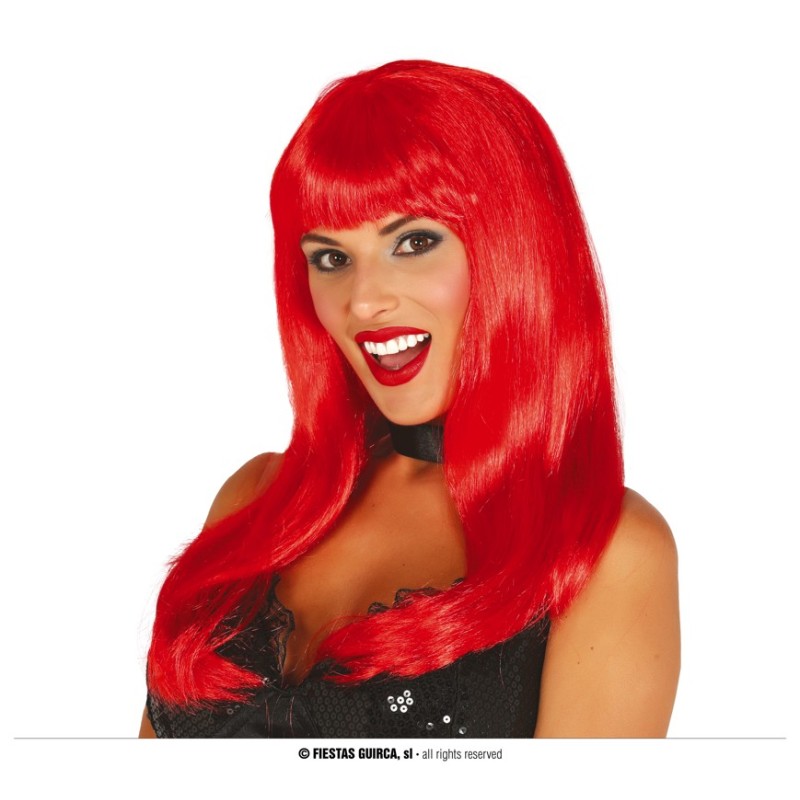 Peluca melenas roja