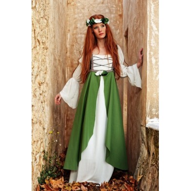 DISFRAZ MEDIEVAL VERDE MUJER