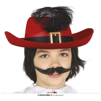 Sombrero Mosquetero rojo infantil