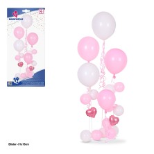 Conjunto de globos Rosa y blanco