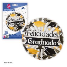 Globo redondo Felicidades Graduado
