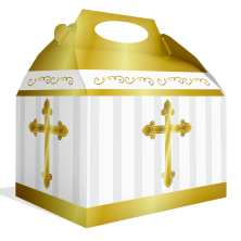 Caja comunión cruz oro